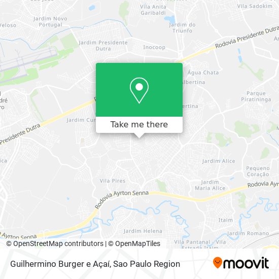 Mapa Guilhermino Burger e Açaí