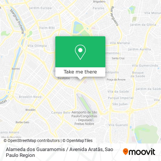 Alameda dos Guaramomis / Avenida Aratãs map