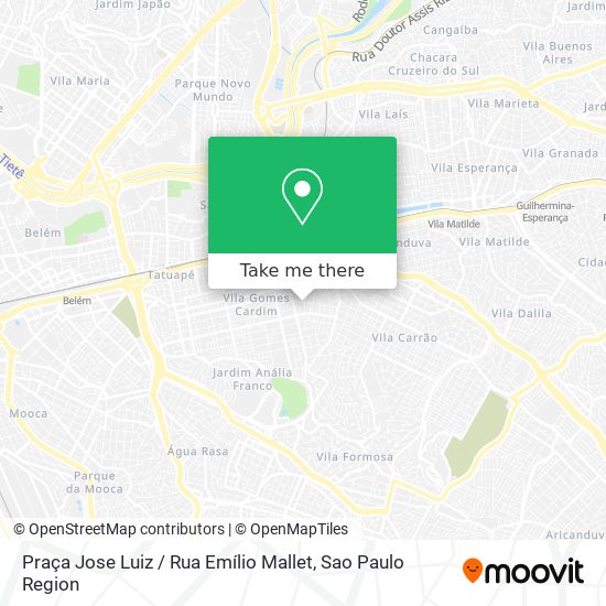 Mapa Praça Jose Luiz / Rua Emílio Mallet