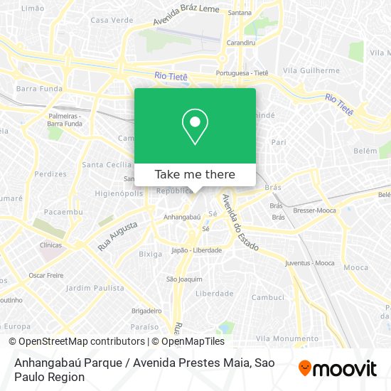 Mapa Anhangabaú Parque / Avenida Prestes Maia