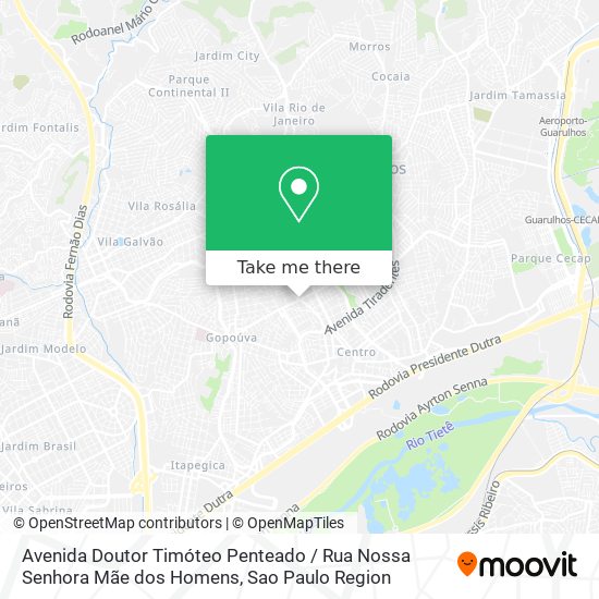 Mapa Avenida Doutor Timóteo Penteado / Rua Nossa Senhora Mãe dos Homens