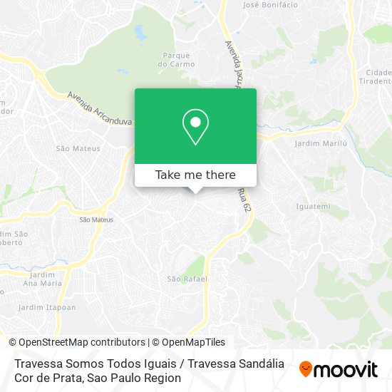 Travessa Somos Todos Iguais / Travessa Sandália Cor de Prata map