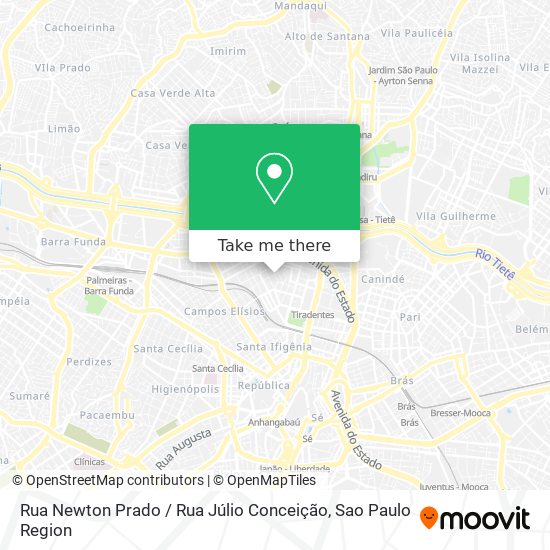 Mapa Rua Newton Prado / Rua Júlio Conceição