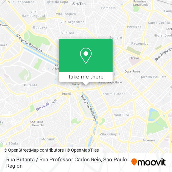 Rua Butantã / Rua Professor Carlos Reis map