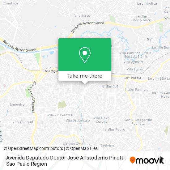 Mapa Avenida Deputado Doutor José Aristodemo Pinotti