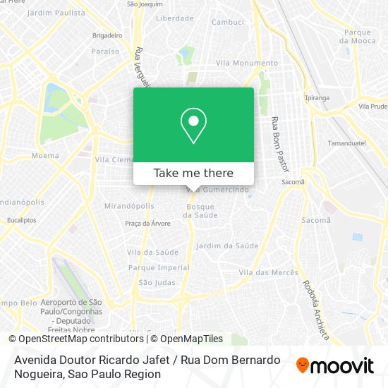 Mapa Avenida Doutor Ricardo Jafet / Rua Dom Bernardo Nogueira