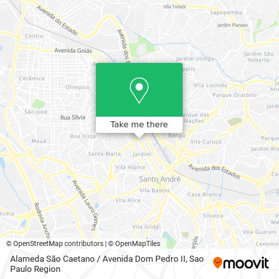 Alameda São Caetano / Avenida Dom Pedro II map