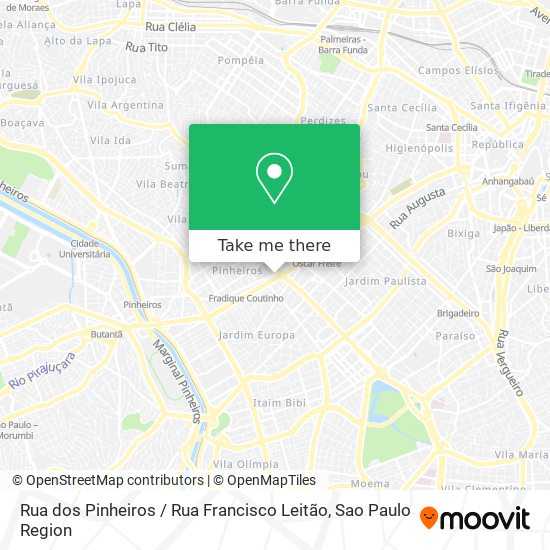 Mapa Rua dos Pinheiros / Rua Francisco Leitão