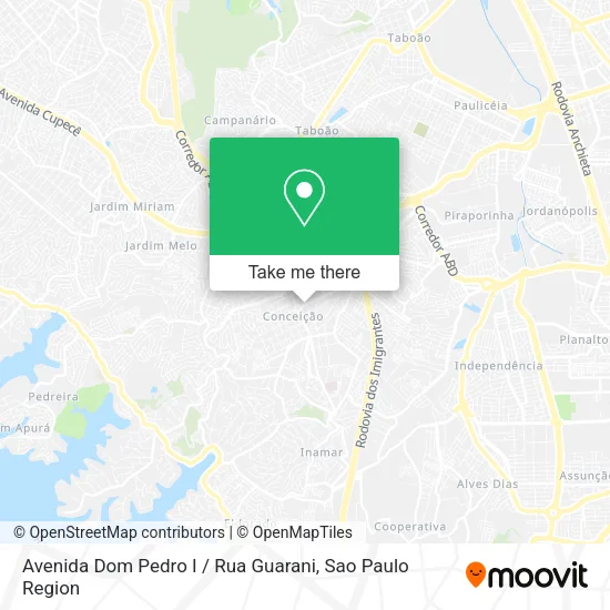 Avenida Dom Pedro I / Rua Guarani map