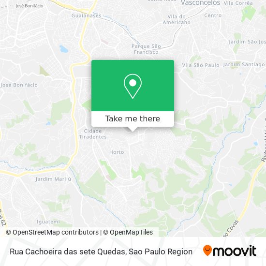 Rua Cachoeira das sete Quedas map