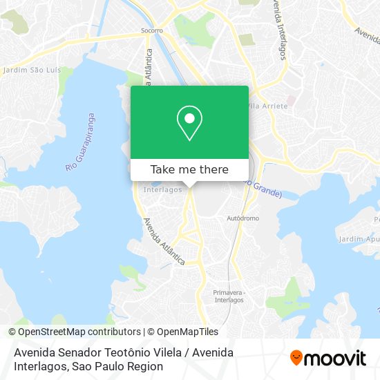 Mapa Avenida Senador Teotônio Vilela / Avenida Interlagos