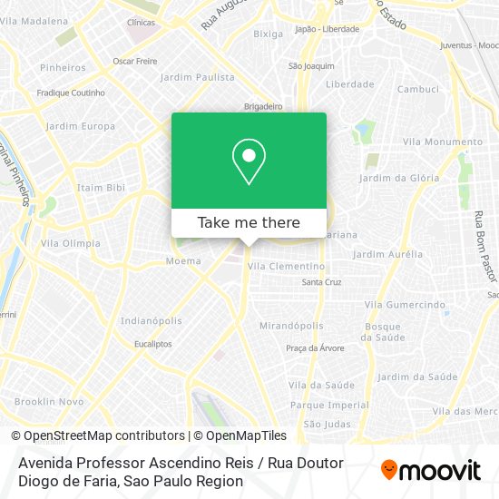 Avenida Professor Ascendino Reis / Rua Doutor Diogo de Faria map