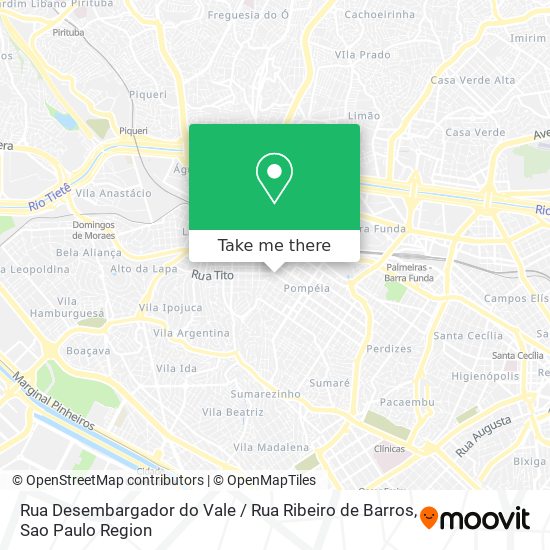 Mapa Rua Desembargador do Vale / Rua Ribeiro de Barros