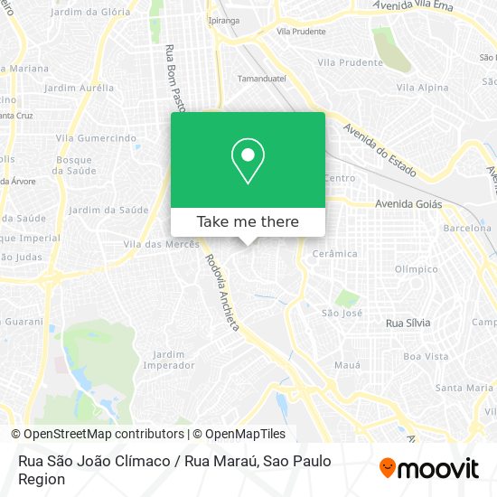 Mapa Rua São João Clímaco / Rua Maraú