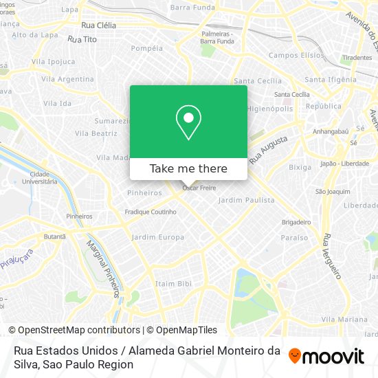 Rua Estados Unidos / Alameda Gabriel Monteiro da Silva map