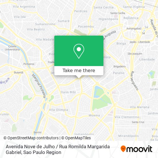Avenida Nove de Julho / Rua Romilda Margarida Gabriel map