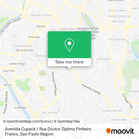 Avenida Cupecê / Rua Doutor Djalma Pinheiro Franco map