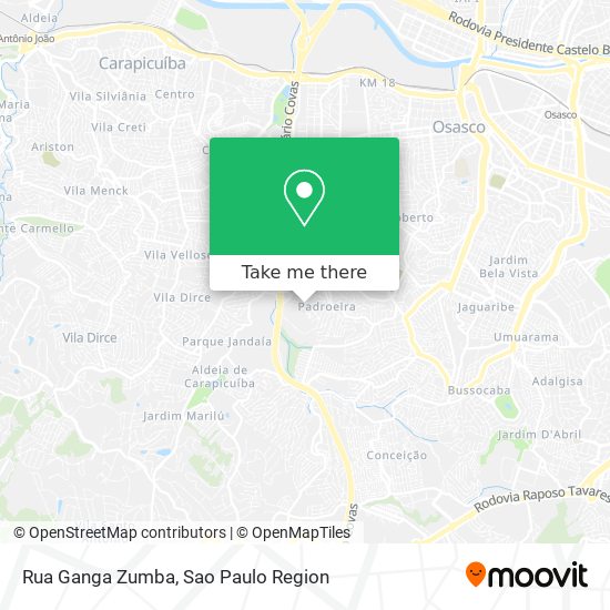 Mapa Rua Ganga Zumba