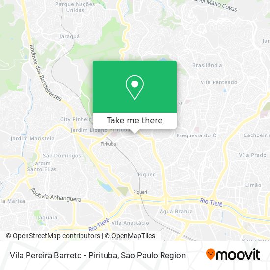 Mapa Vila Pereira Barreto - Pirituba