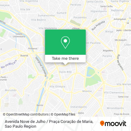 Avenida Nove de Julho / Praça Coração de Maria map