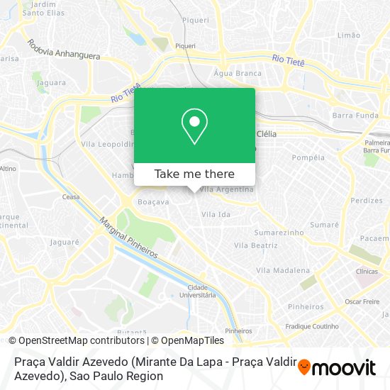 Praça Valdir Azevedo (Mirante Da Lapa - Praça Valdir Azevedo) map