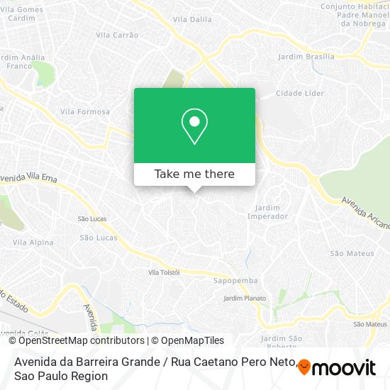 Mapa Avenida da Barreira Grande / Rua Caetano Pero Neto