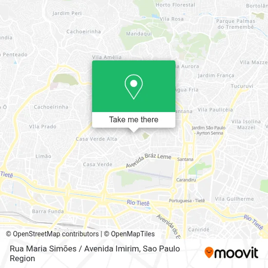 Rua Maria Simões / Avenida Imirim map