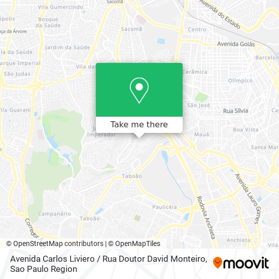 Mapa Avenida Carlos Liviero / Rua Doutor David Monteiro