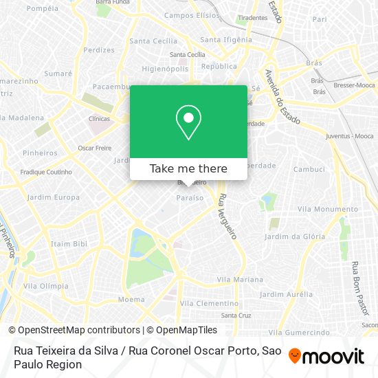 Mapa Rua Teixeira da Silva / Rua Coronel Oscar Porto