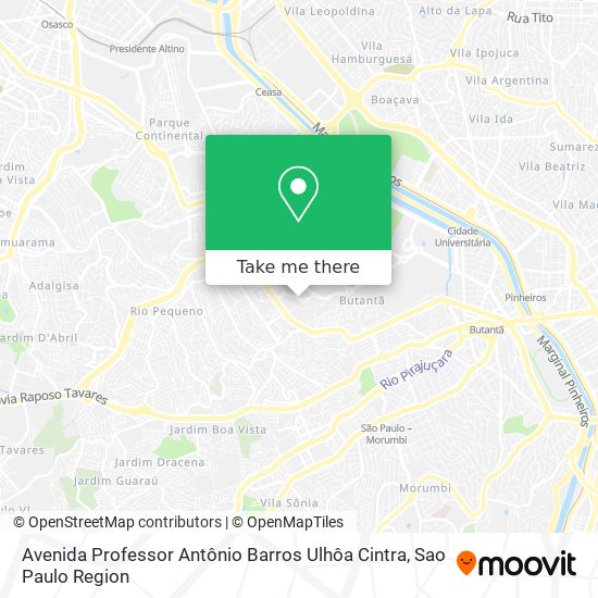 Mapa Avenida Professor Antônio Barros Ulhôa Cintra