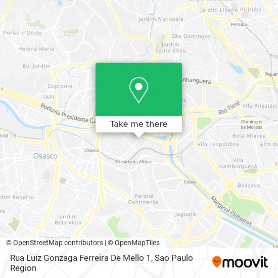 Rua Luiz Gonzaga Ferreira De Mello 1 map
