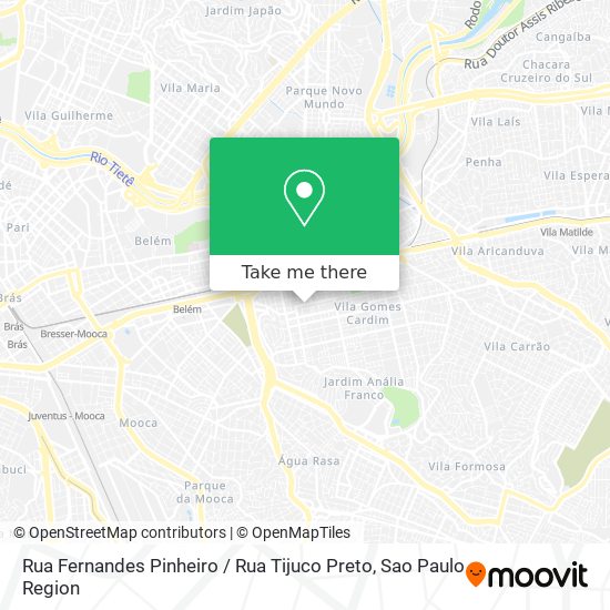 Mapa Rua Fernandes Pinheiro / Rua Tijuco Preto