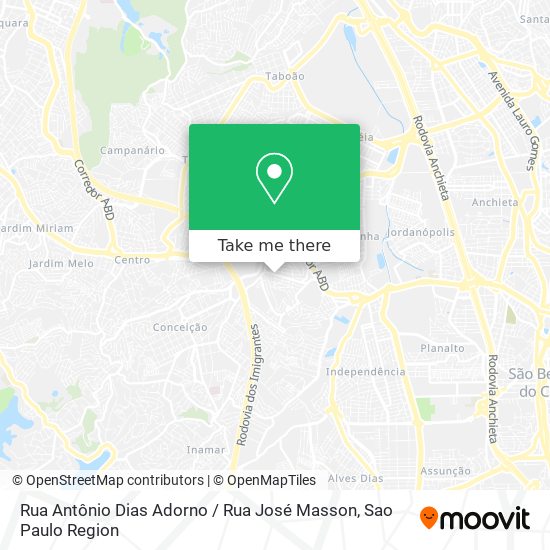 Mapa Rua Antônio Dias Adorno / Rua José Masson