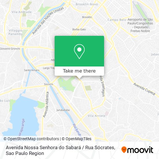 Mapa Avenida Nossa Senhora do Sabará / Rua Sócrates