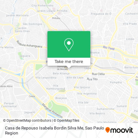 Mapa Casa de Repouso Isabela Bordin Silva Me