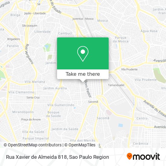 Mapa Rua Xavier de Almeida 818
