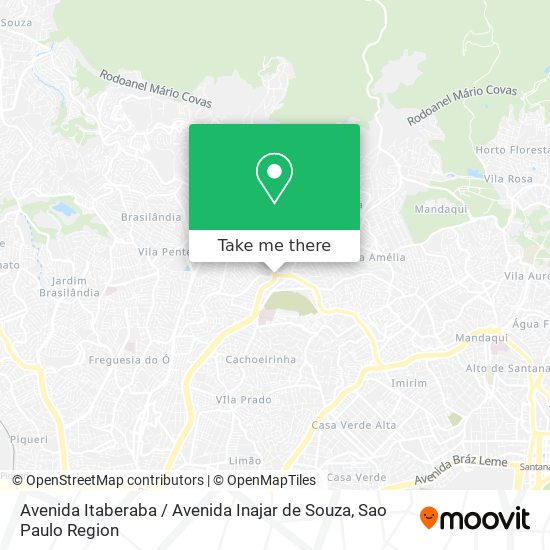 Mapa Avenida Itaberaba / Avenida Inajar de Souza