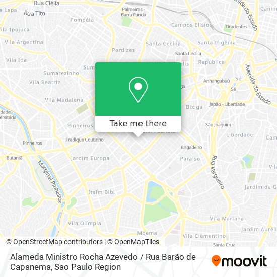 Mapa Alameda Ministro Rocha Azevedo / Rua Barão de Capanema