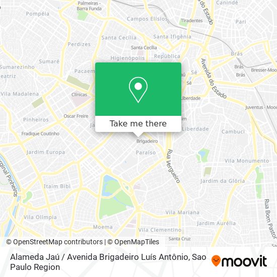 Alameda Jaú / Avenida Brigadeiro Luís Antônio map