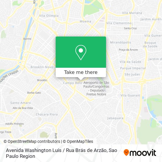 Mapa Avenida Washington Luís / Rua Brás de Arzão