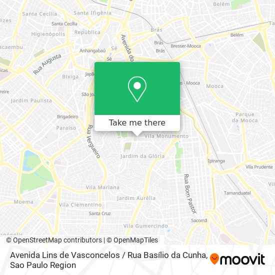 Mapa Avenida Lins de Vasconcelos / Rua Basílio da Cunha