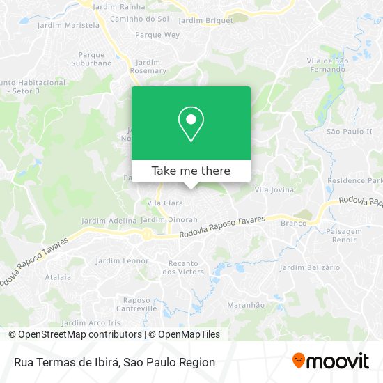 Mapa Rua Termas de Ibirá