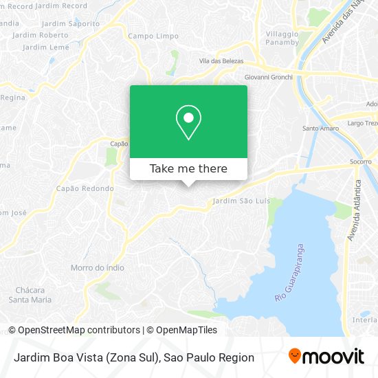 Mapa Jardim Boa Vista (Zona Sul)