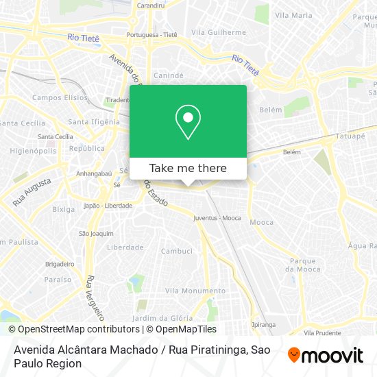 Avenida Alcântara Machado / Rua Piratininga map