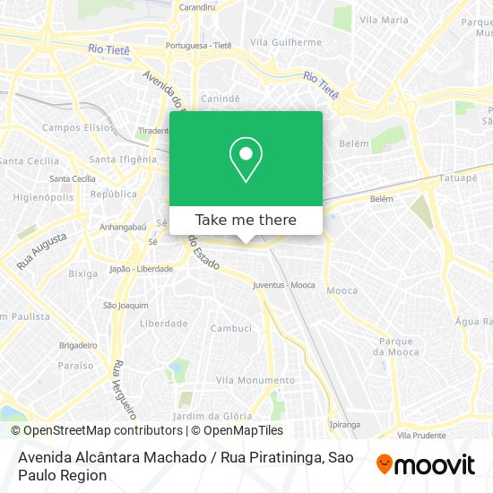 Mapa Avenida Alcântara Machado / Rua Piratininga