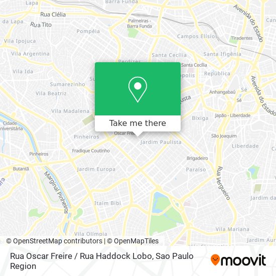 Mapa Rua Oscar Freire / Rua Haddock Lobo