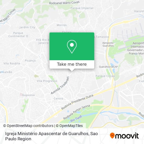 Mapa Igreja Ministério Apascentar de Guarulhos