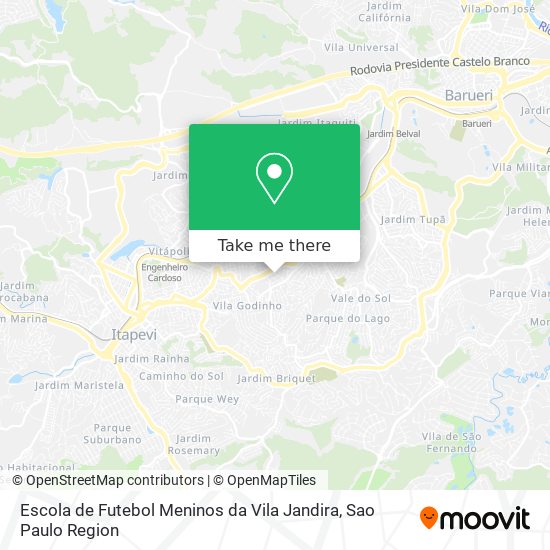 Mapa Escola de Futebol Meninos da Vila Jandira