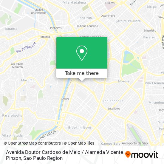 Mapa Avenida Doutor Cardoso de Melo / Alameda Vicente Pinzon