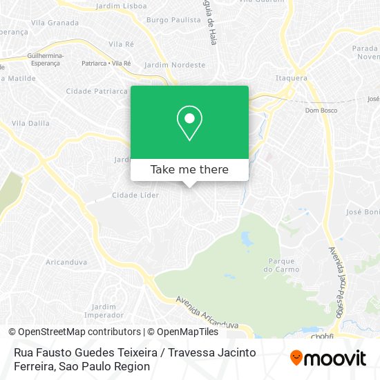 Mapa Rua Fausto Guedes Teixeira / Travessa Jacinto Ferreira